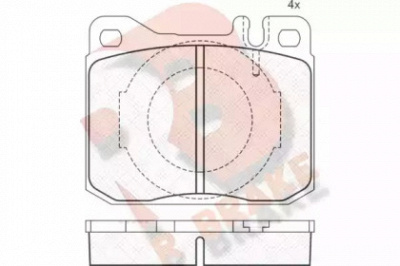 R BRAKE rb0324 -  Комплект тормозных колодок, дисковый тормоз
